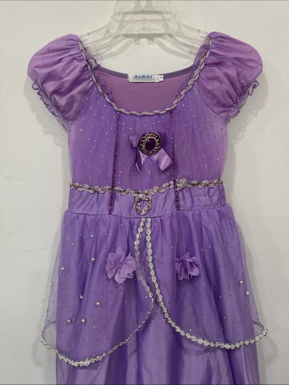 Princess Gown Costume Dress & Accessories Shoes Crown Gloves Sofia Rapunzel 8/10